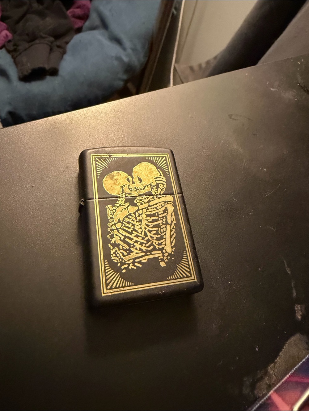 Black and Gold Skeleton ZIPPO